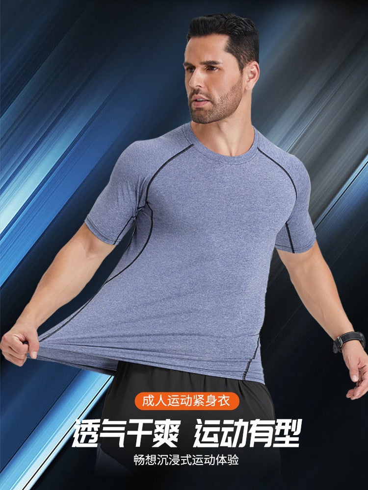 Tight Pants Men'S High Elastic Fake Two-Piece Training Fitness Base Foot Basketball Compression Quick-Drying Running Shorts Pants - Image 5